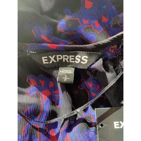 Express Womens Top Size Small Kimono Duster Cardigan Cover Up Multicolor - Picture 8 of 10